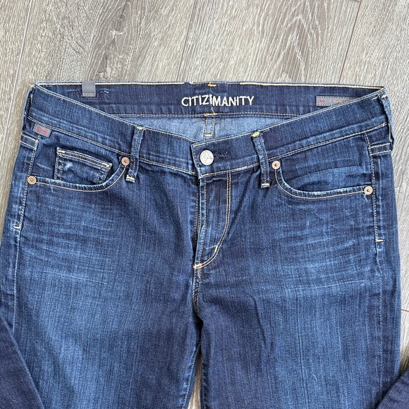 Citizens Of Humanity Ava Dark Blue Low Rise Straight Leg Jeans Size 31 - Picture 2 of 10